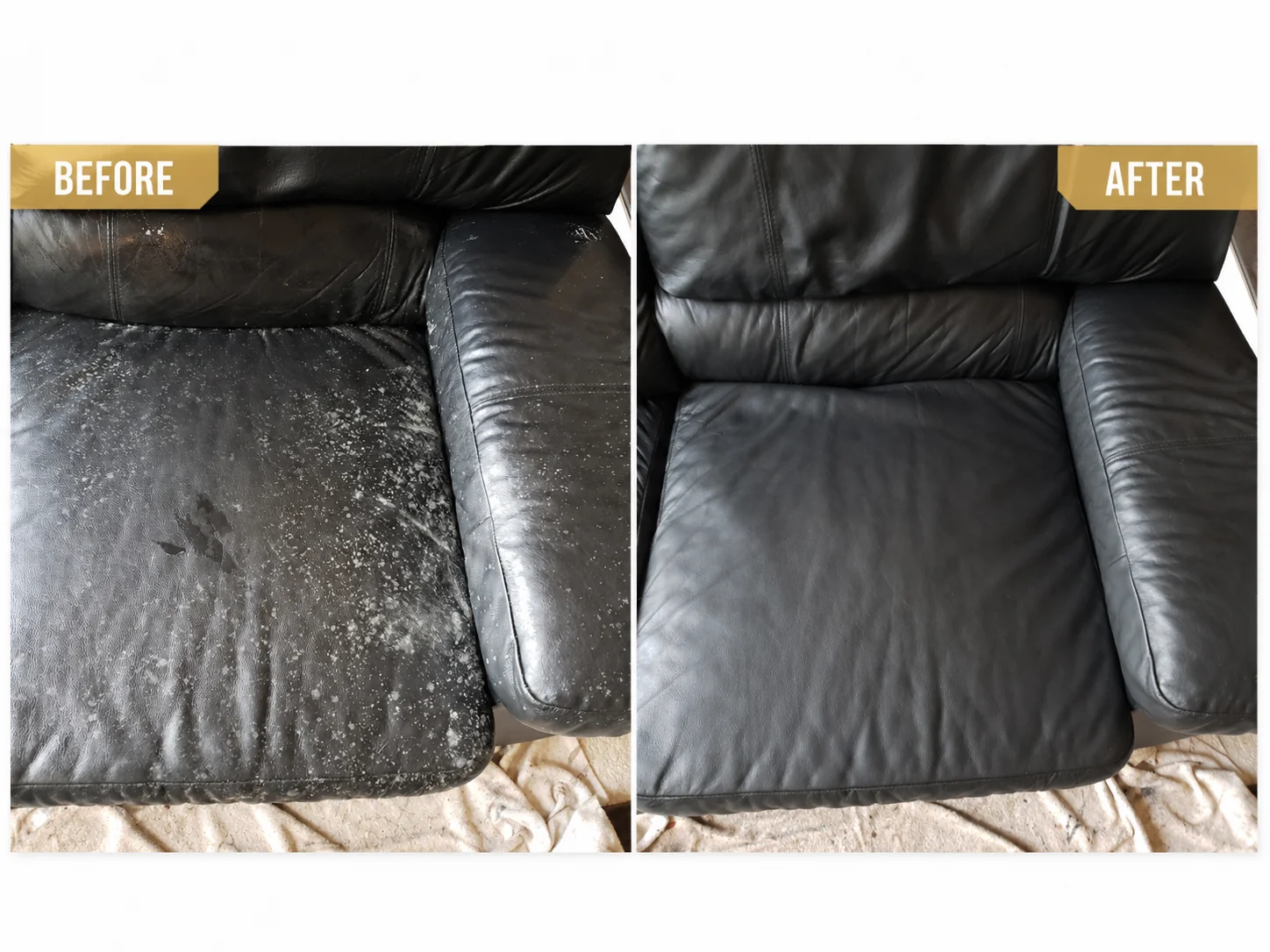 Luxury leather furniture restoration detail